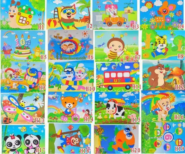 3 шт./партия 3D наклейки эва ручной работы унисекс пена головоломка картина бумага