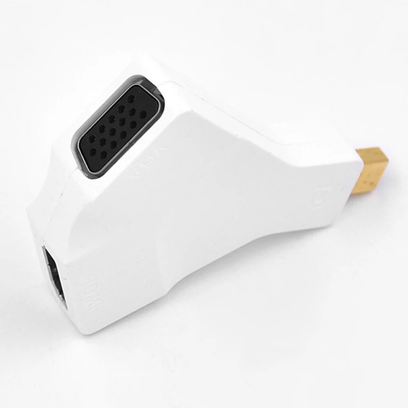 Горячий мини Displayport DP к HDMI VGA адаптер 2 в 1 Thunderbolt 4K x 2K 1080P Мини конвертер для Macbook Pro Air