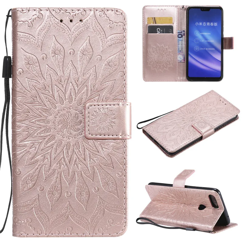 Магнитный PU кожаный 3D тисненый Кот Кошелек в виде дерева чехол для Xiaomi 8 Lite Флип