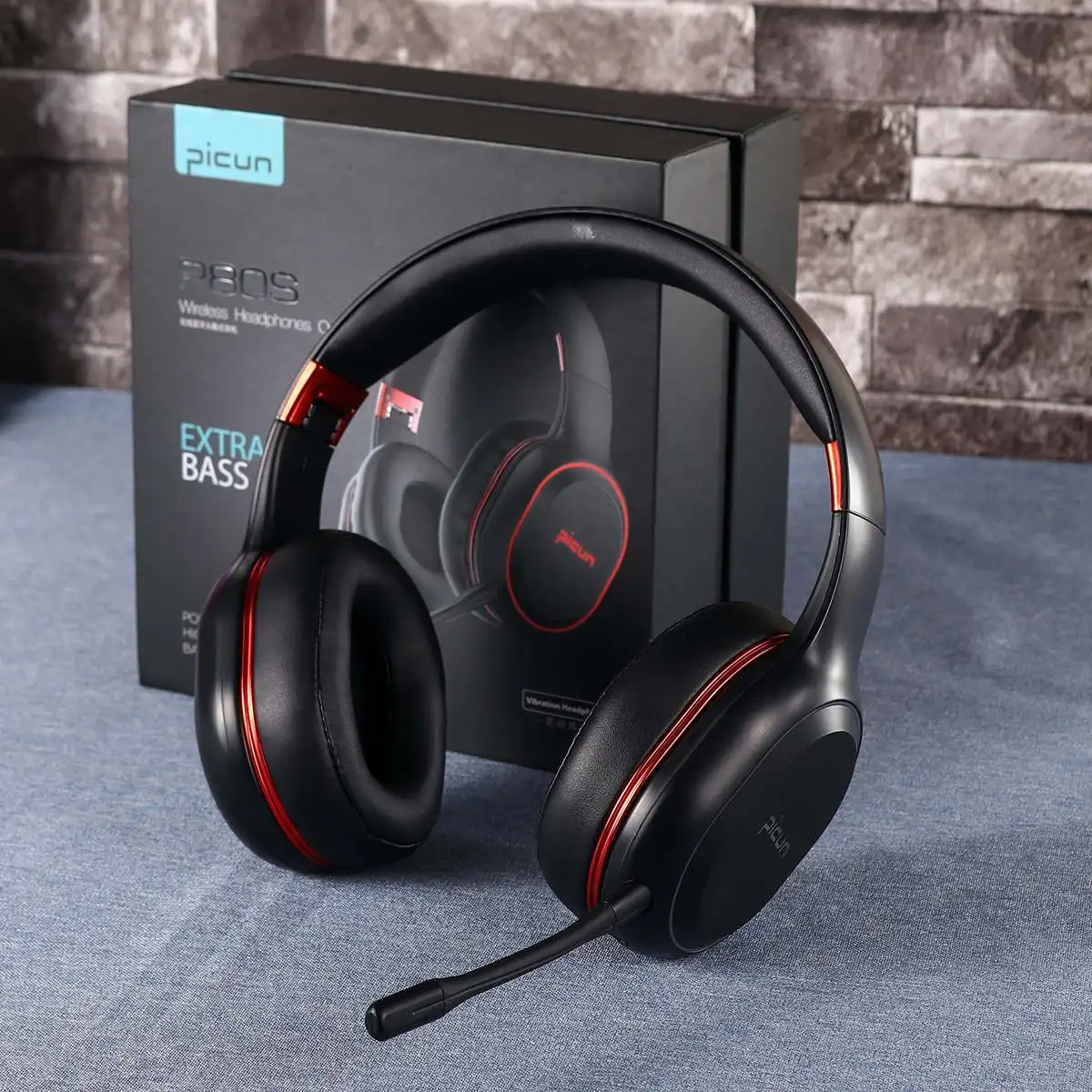 Беспроводные bluetooth наушники RGB светодиодный Вибрационный бас игровая гарнитура