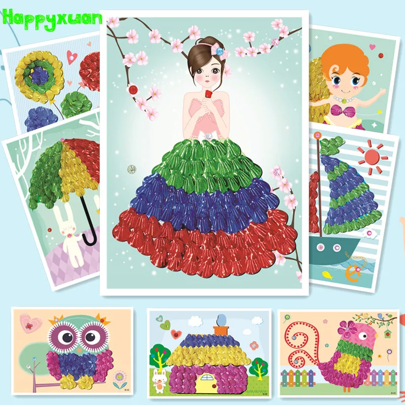 Happyxuan 3 шт. картина с ракушками набор детей DIY Искусство и ремесла комплект
