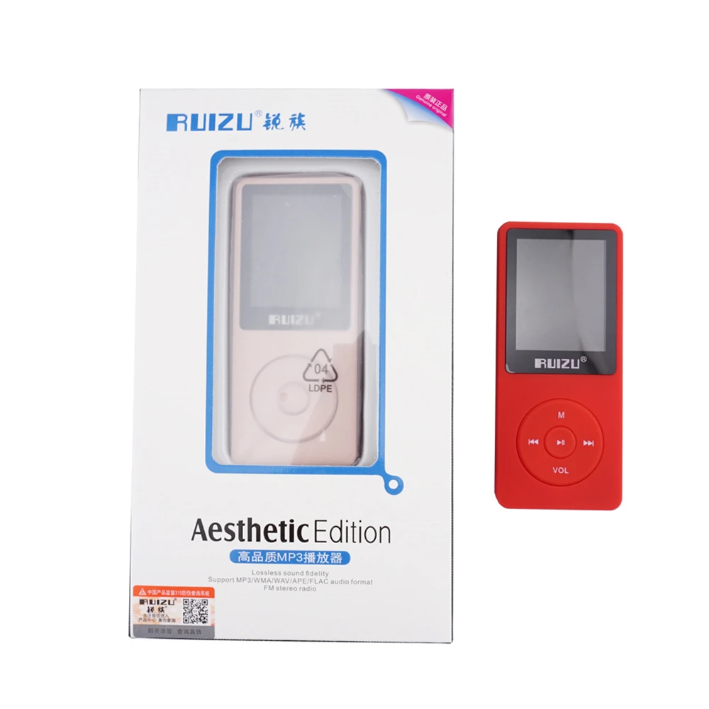 RUIZU X02 Ultrathin MP3 Player With 8GB/16GB Storage 1.8 Inch TFT Color Screen Can Play 80h FM/E-Book/Clock/Voice Recorder | Электроника