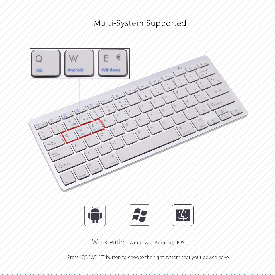 Бесплатная доставка DHL мини испанская Bluetooth клавиатура Espanol для iPad Pro/Surface