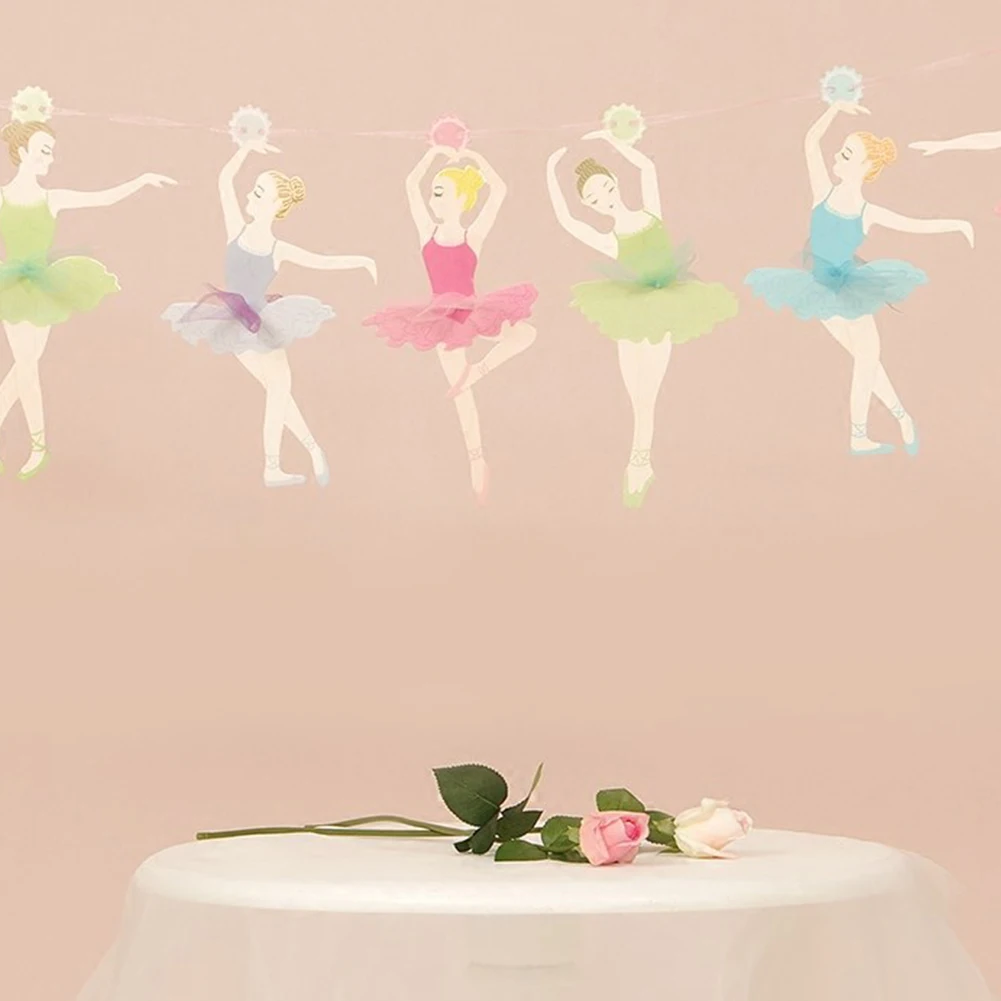 Милый маленький балет девочка висит Настенный декор день рождения баннеры танцы