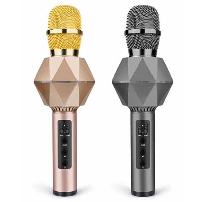 Топ K7 караоке с конденсатором и Bluetooth беспроводной микрофон металлический Kara Ok