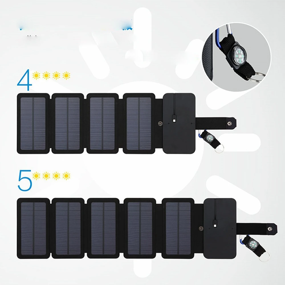 K03 Portable Solar Panels 10W Folding Fast Charger Mobile Power Bank USB Output Devices 5V 2A For Smartphones Outdoor Camping |