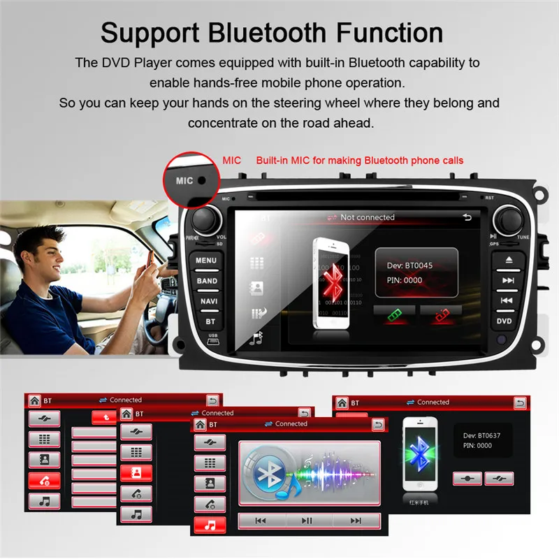 7 дюймов 2 Дин DVD gps плеер Авто Радио Аудио для Ford Focus S C Max Mondeo Galaxy 2008 2010 2009 BT 3g 8 ГБ