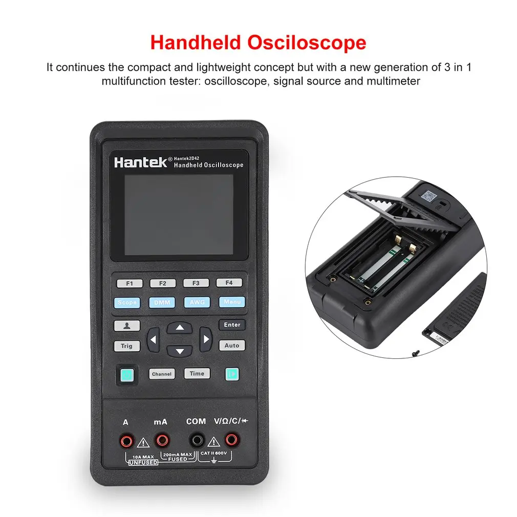 Фото Hantek 2D42 Digital Multimeters Handheld Oscilloscope 3 in 1 Intelligent Portable Multitester USB Interface Bandwidth 40MHz Инструменты Hantek 2D42 Digital Multimeters Handheld Oscilloscope 3 in 1 Intelligent Portable Multitester USB Interface Bandwidth 40MHz Инструменты