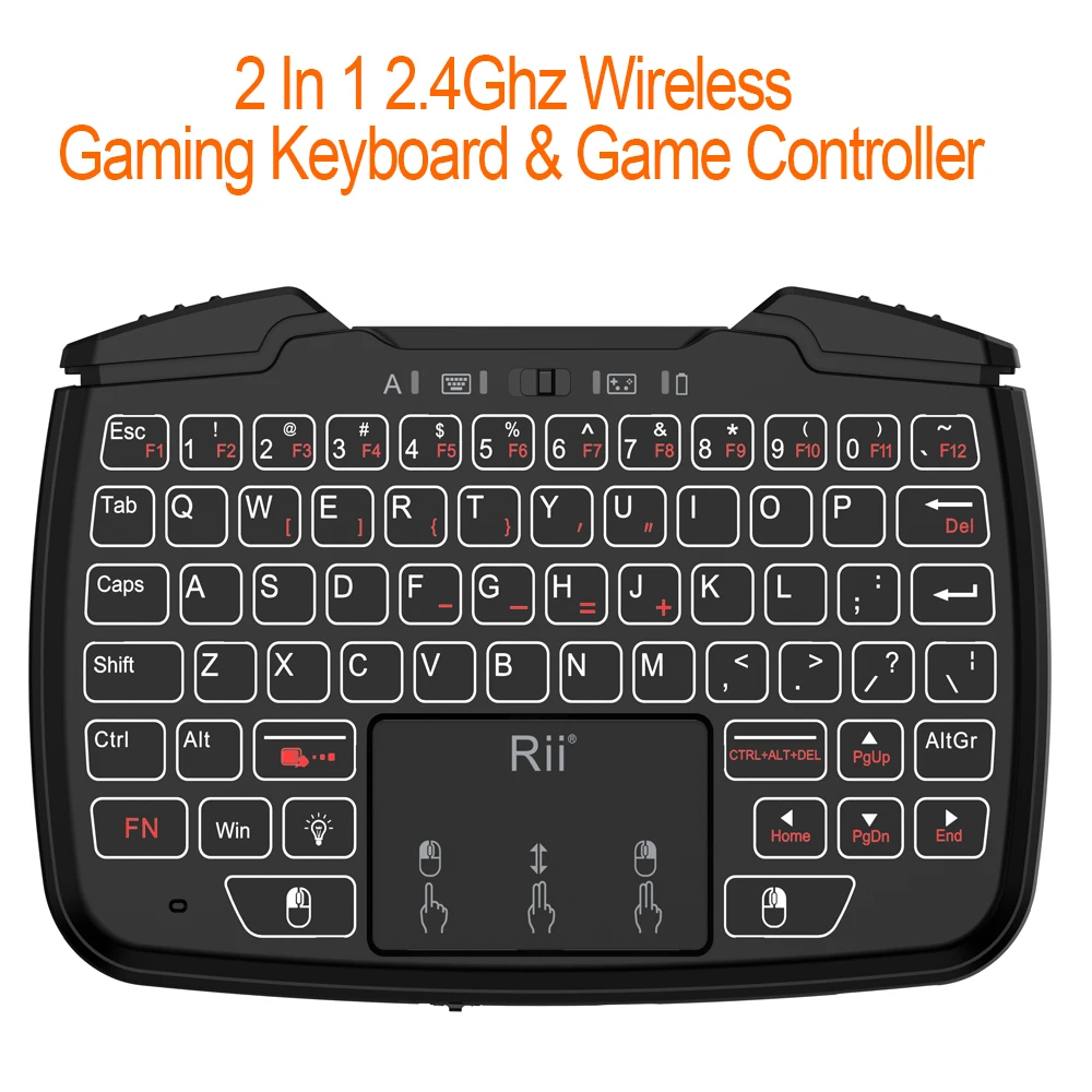 2 4 ГГц мини Беспроводной игровая клавиатура с тачпадом игровой контроллер Dpad