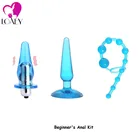 LOAEY 3 шт.лот Набор для Анальная пробка с кристаллом желе лучшие анальные секс-игрушки для мужчин и женщин секс-продукт Вибратор массажер машина