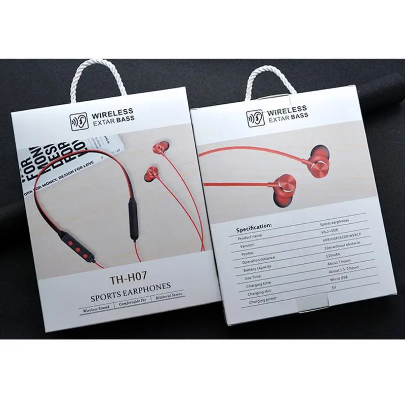 Беспроводная bluetooth гарнитура Спортивная задняя Голосовое управление ожерелье
