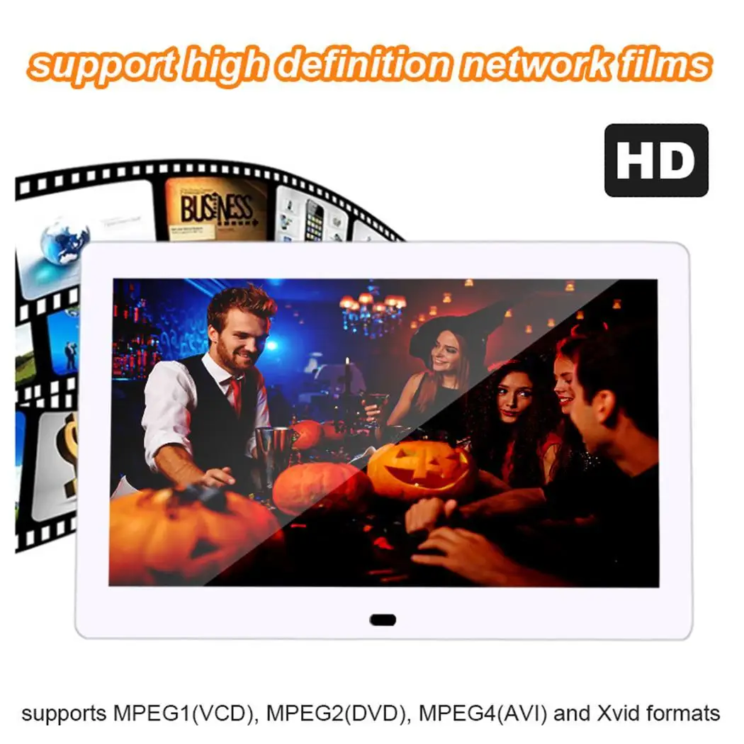 10 дюймов часы музыкальный видеоплеер 16:9 82 Вт x 2 Цифровой MP3 до 32G фото 5 V 2A рамка в