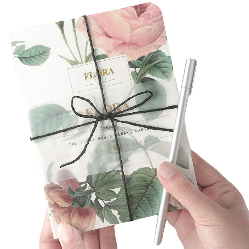 Daily Memos Blank Inner Page Printing Notebook Fashion Retro Plant Business Office Gift Notepad 80 Sheets 4 Colors Notebooks