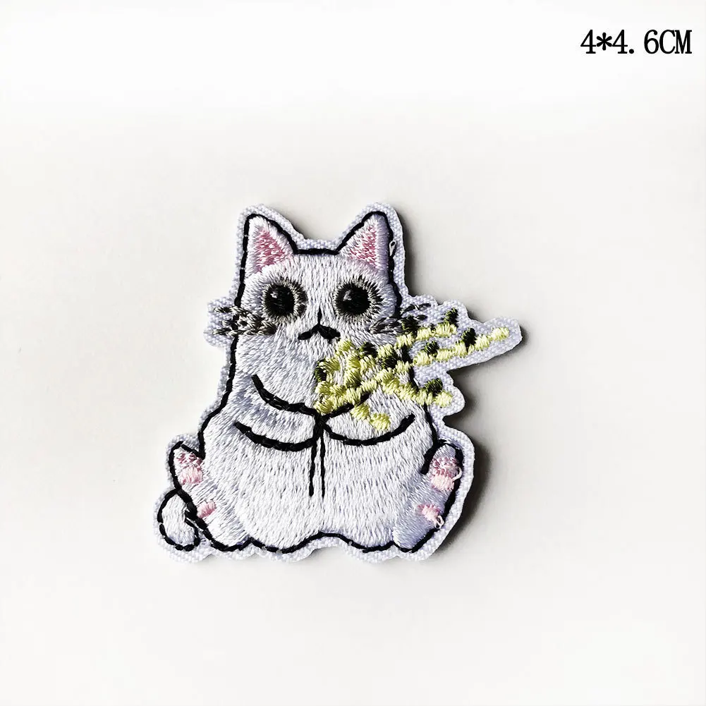 Нашивки с вышивкой Kawaii Totoro забавная аппликация в виде кошки детские блестящие