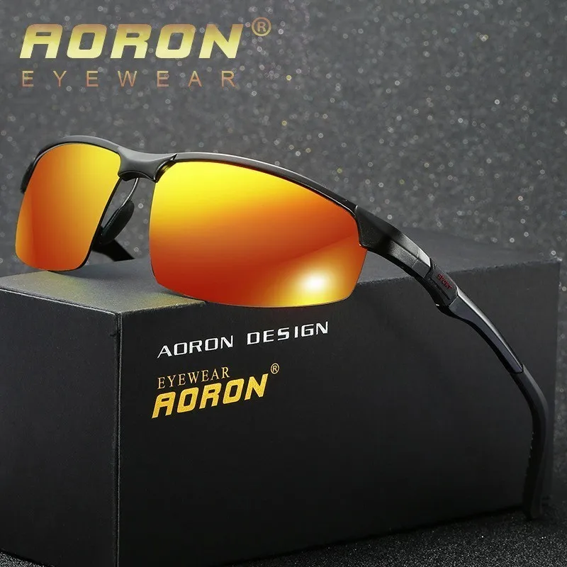 Поляризованные очки Aoron с Hd линзами металлическая оправа спортивные