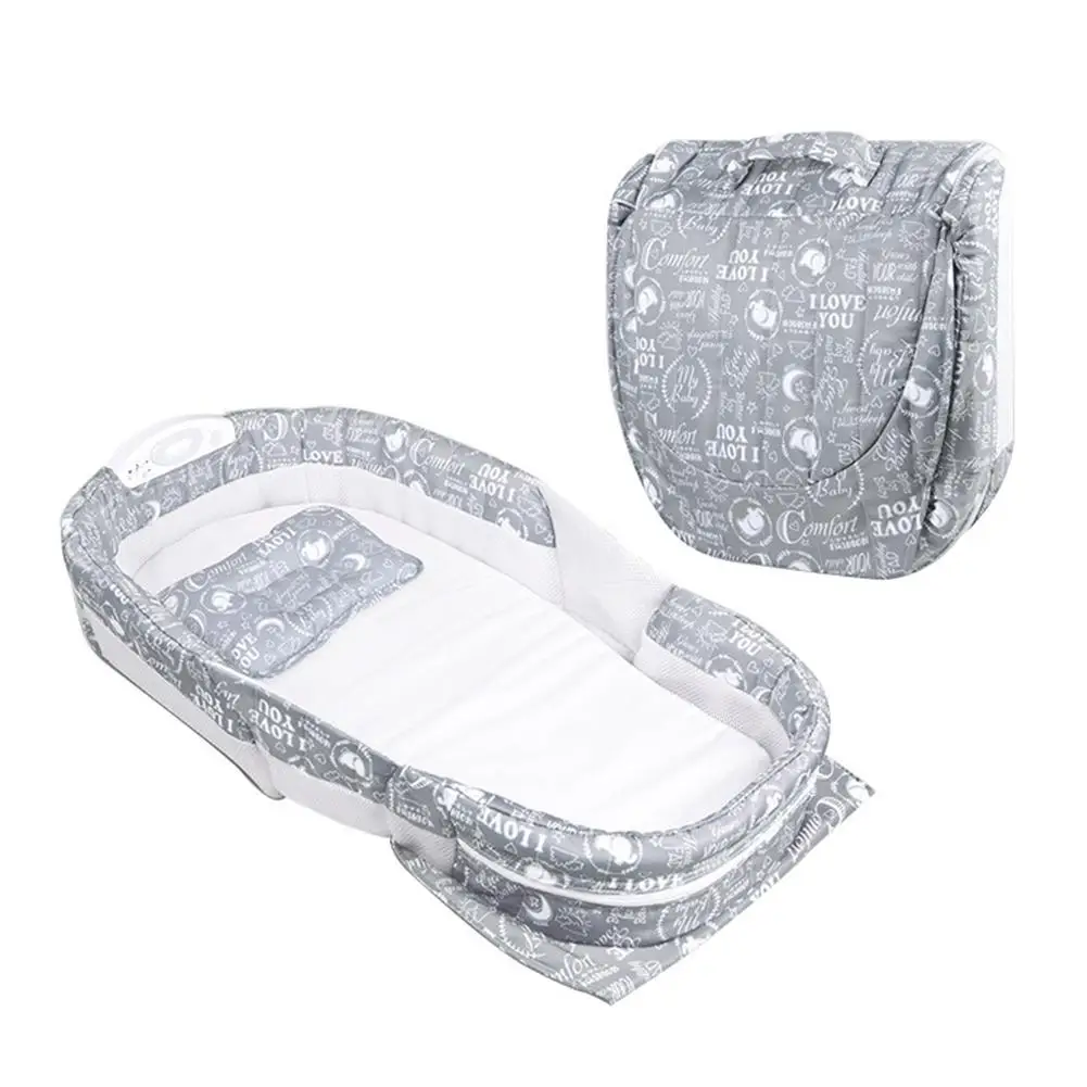 

Baby Bed Portable Folding Bionic Bed Multifunctional Music Night Light Mattress