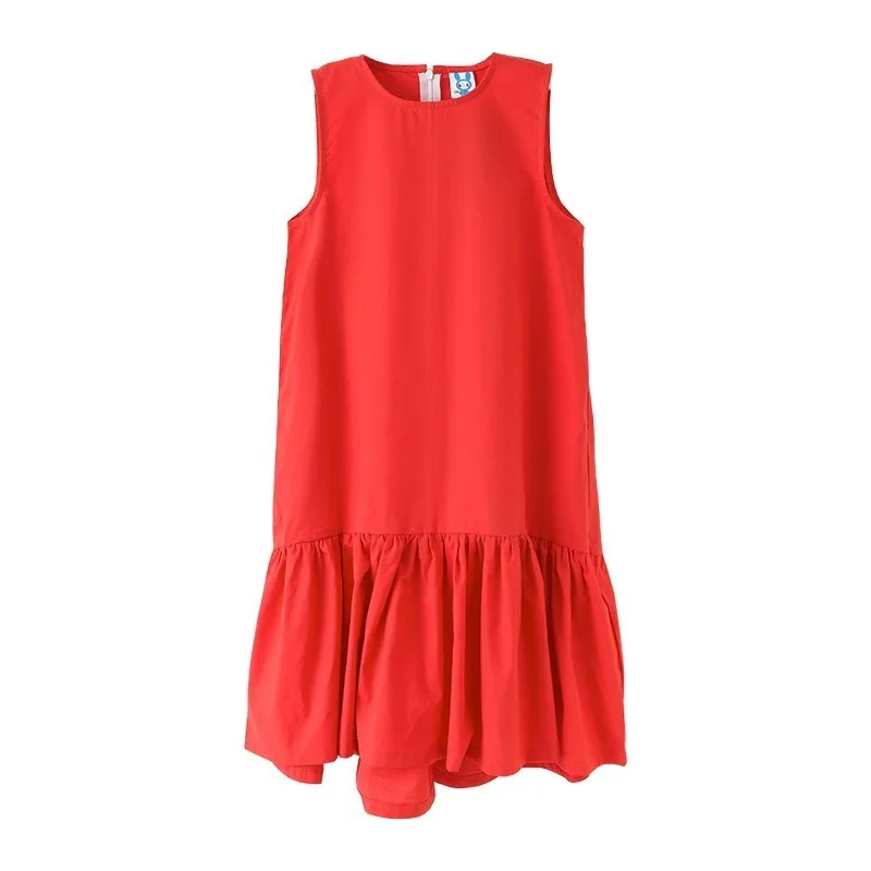 Mermaid Teenager Blue Red Dress Girls Summer 2019 Pockets Ruffles Kid For Girl Mid Long Mother And Daughter Clothes | Детская одежда и