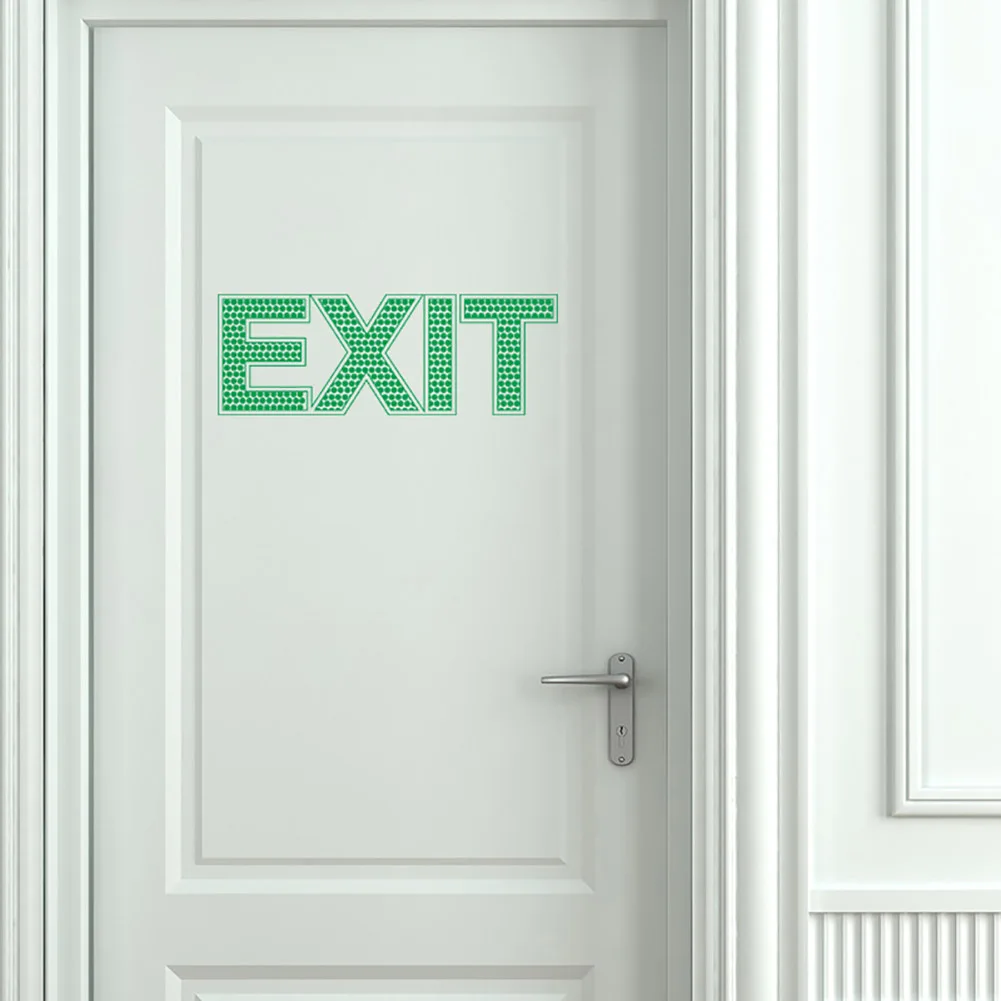 Luminous Green Light Exit Wall Sticker Decal Emergency Door Gate Safety Sign Room Decoration Stickers | Дом и сад