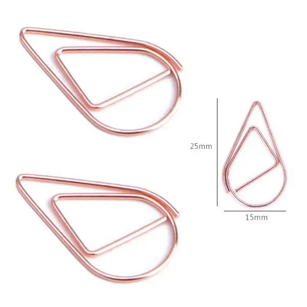 

200 pcs Rose Gold Cute Paper Clips, Smooth Drop-Shaped Paper Clips for Office School Student(1 inch / 25mm)