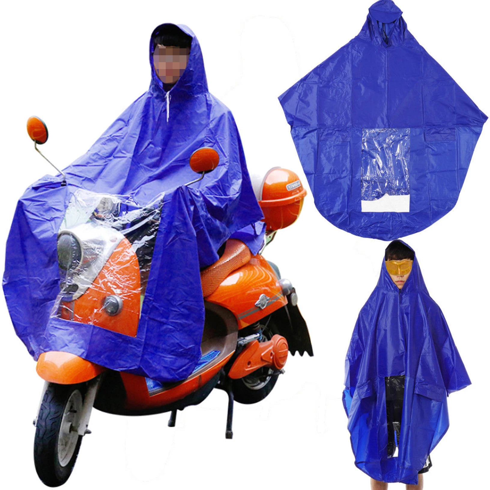 

Aidapt Waterproof LAMP Weight Rain Coat Mobility Scooter Hooded Cape Mac Poncho