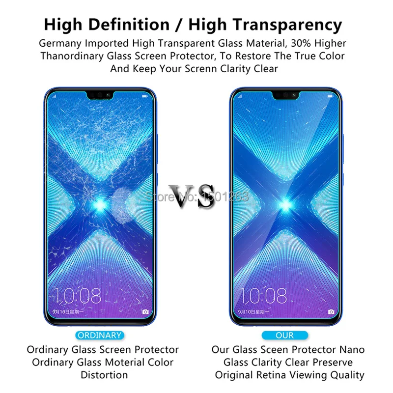 Закаленное Стекло для huawei Honor 8X6 5 &quotЭкран протектор 8X8 X Чехол закаленное защитное