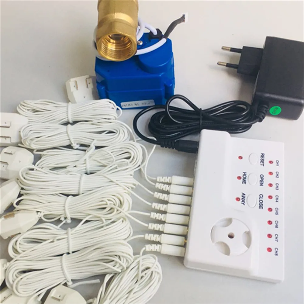 

HIDAKA WLD-806 (DN15*1pc) Water Leakage Detector Flood Overflow Protection Water Sensor Alarm System with 8pc 6M Water Cable