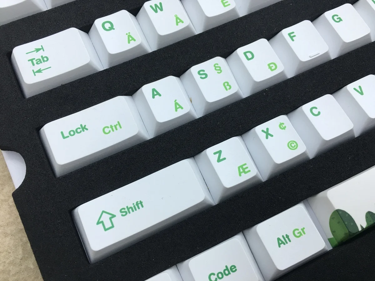 Ирландия 108 ключей PBT Dye Sublimation индивидуальный ключ Кепки белая освещенная