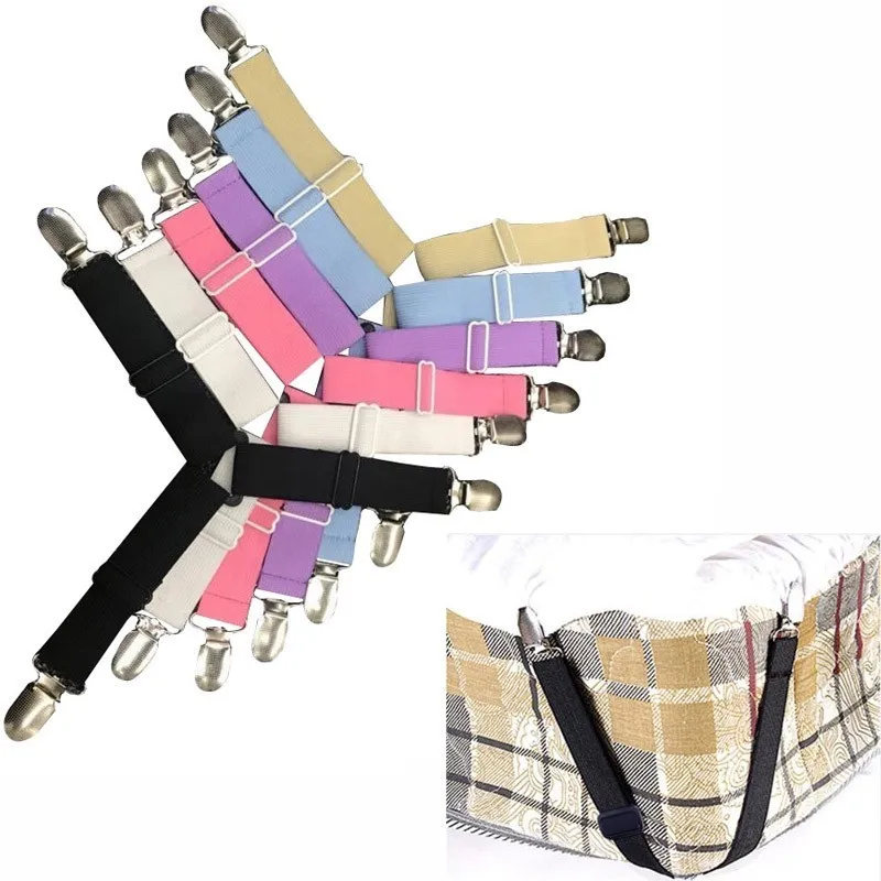 4 шт. Эластичный регулируемый кровать зажимы для пакетов держатель металлическая