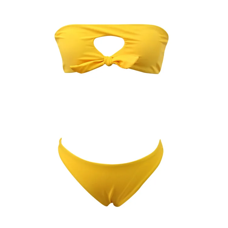 Hirigin 2019 Bust Bowknot Bikini Sexy Strapless Women Biquini Set Swimwear Push Up Padded Swimsuit Bathing Suit | Женская одежда