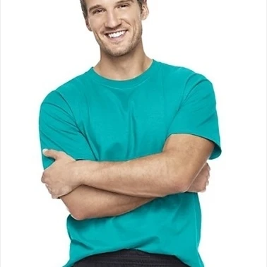 Hanes 5180 Beefy T футболка с коротким рукавом для взрослых Размер Средний сине