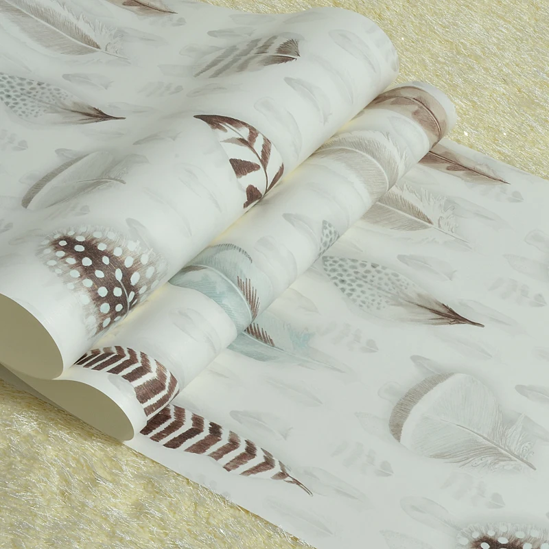 

Modern American Wallpaper Fashion Feathers Nordic Bedroom Living Room Tv Background Dining Room Wallpapers For Living Room