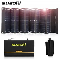 Suaoki 60W Solar Panel Charger Power Supply High Efficiency 18V DC 5V USB Output Portable Foldable Charger For Laptop Phone