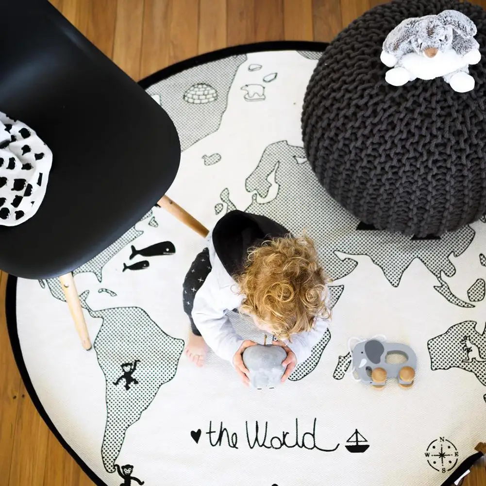 Kids Cartoon Printing Game Mat Play Crawling Blanket Infant Pad Rug Floor Carpet Baby Gym Activity Room Decor | Мать и ребенок