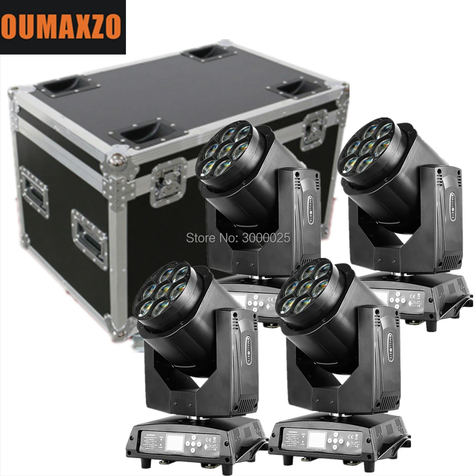 4 шт./лот с кейс переменным фокусным расстоянием 7x15 Вт Led перемещение головы луч