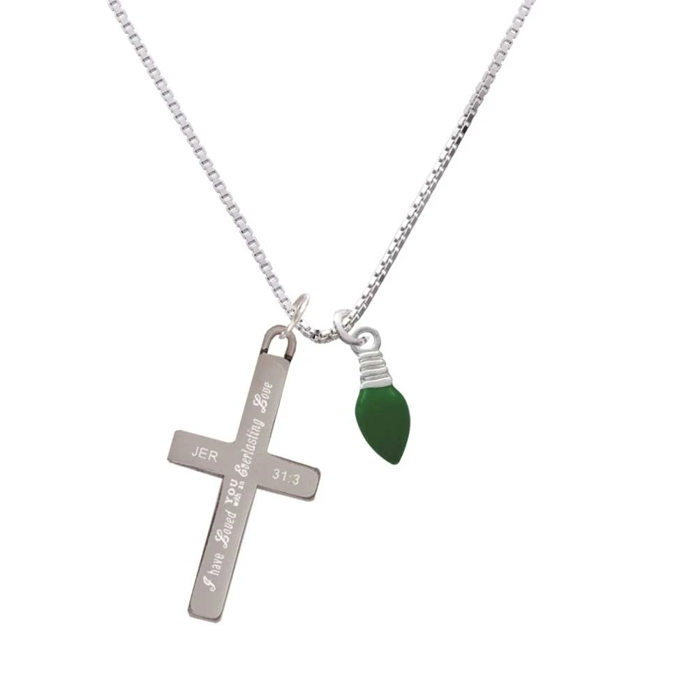 Зеленый Рождественский свет вечная любовь крест ожерелье|Подвески| |