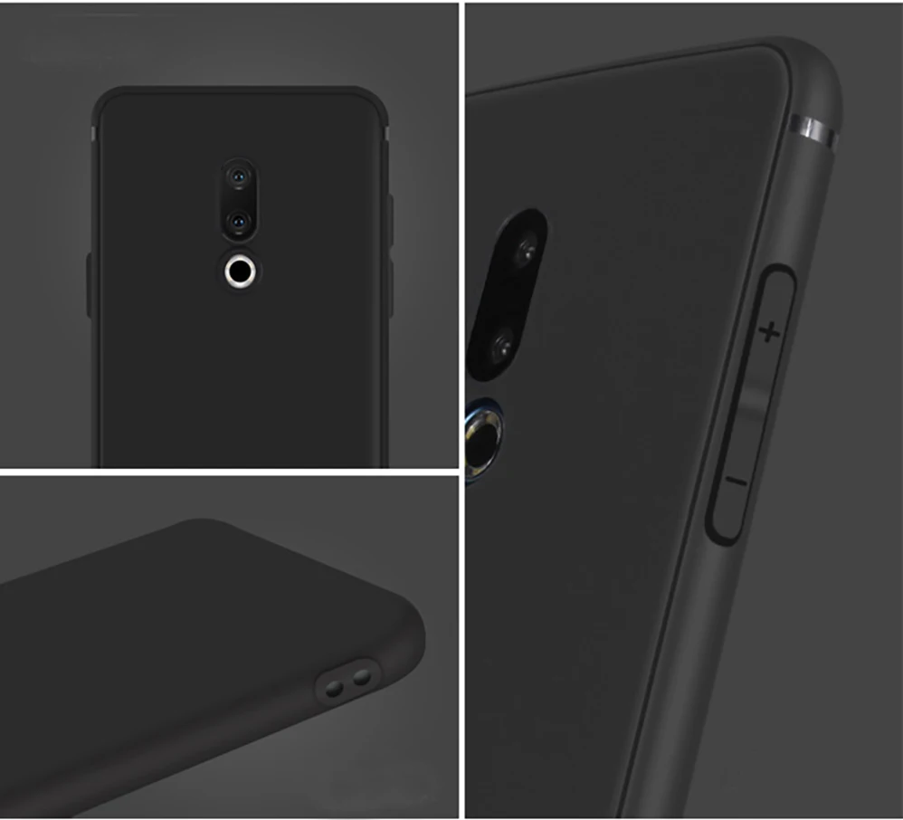 Чехол-накладка для Meizu 15 / Plus Lite M15 ТПУ мягкий черный матовый противоударный |