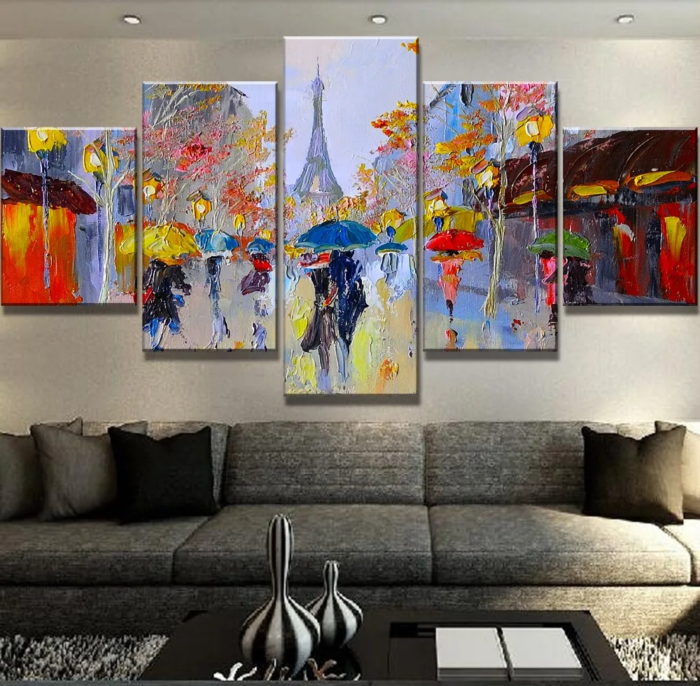 

Framework 5 Piece Canvas Art Abstract Tower Cuadros Decoracion Paintings on Canvas Wall Art for Home Decorations Wall Decor