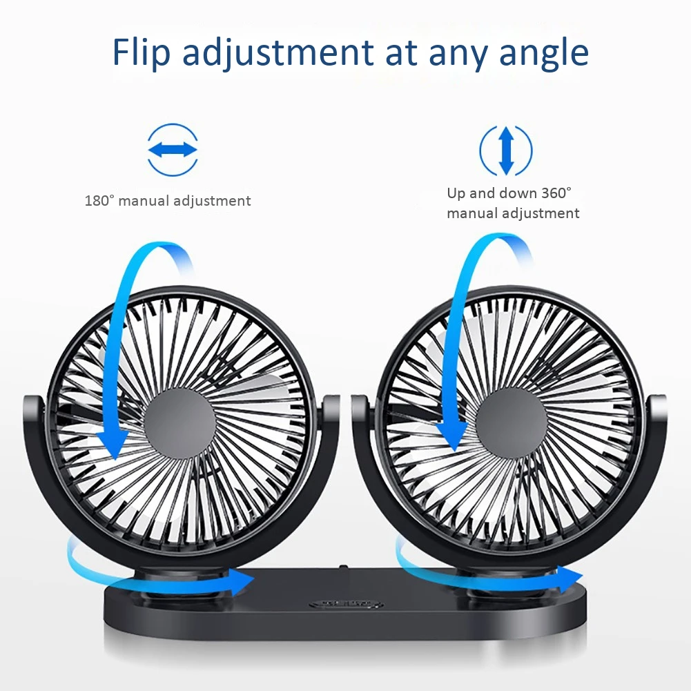 12V/24V 360 Degree All-Round Adjustable Car Auto Air Cooling Dual Head Fan Low Noise Accessory | Автомобили и мотоциклы