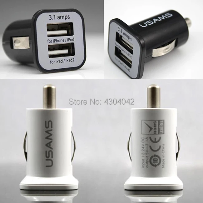 USAMS Micro 3.1A двойной USB Автомобильное зарядное устройство адаптер для всех