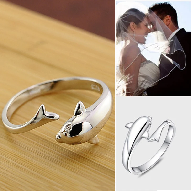 Real 925 Sterling Silver Women Ring Dolphin Pattern For Female s925 Rings Fine Jewelry Gift JN0310 | Украшения и аксессуары