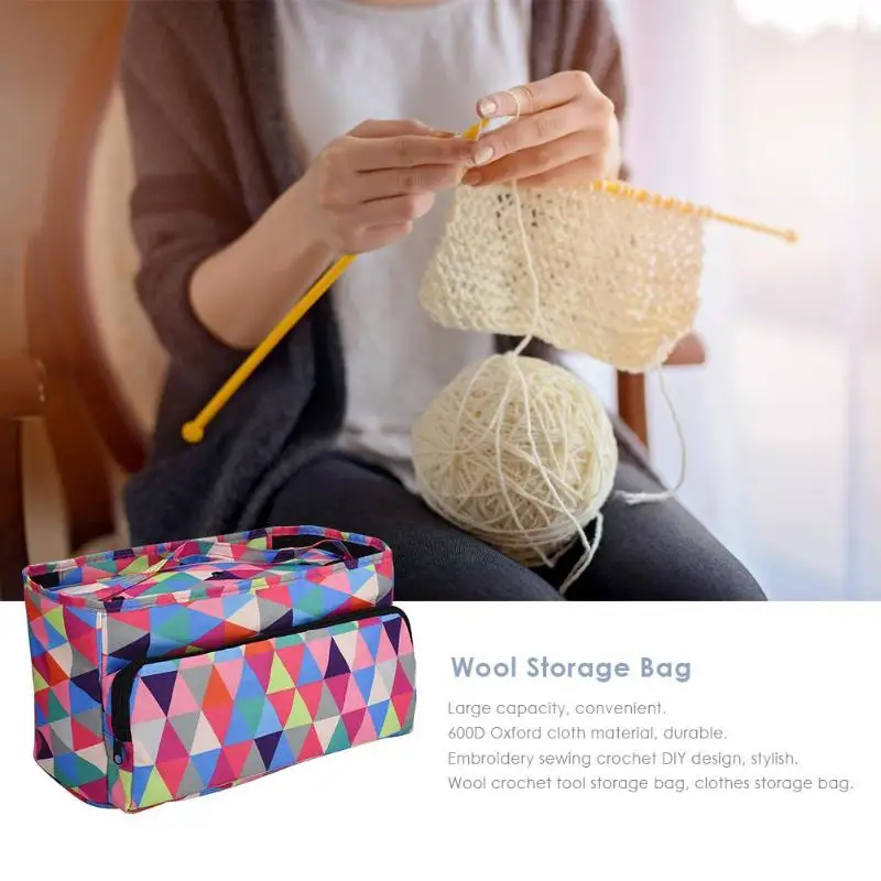 3pcs Portable Yarn Storage Bag Organizer with Divider for Crocheting Knitting Organization Holder Tote Travel |