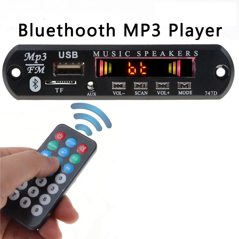Kebidu 1 шт. беспроводной Bluetooth 12 в MP3 WMA декодер плата аудио модуль USB TF FM радио MP3-плеер