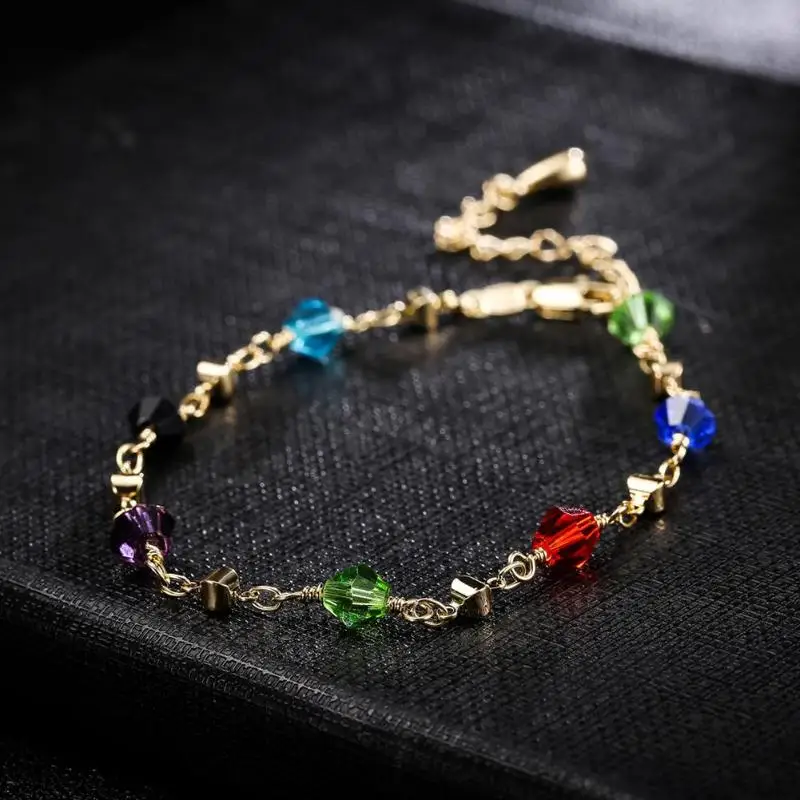 2019 New Simple Fashion Zircon Colorful Anklets Foot Chain Bracelet Women Jewelry Pendants For Girl And Gift | Украшения и