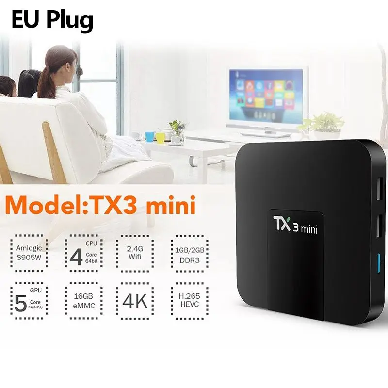 2018 TX3 мини S905W Android 7 1 2 4 ГГц WiFi ГБ/16 ГБ ТВ коробка HD медиаплеер | Электроника