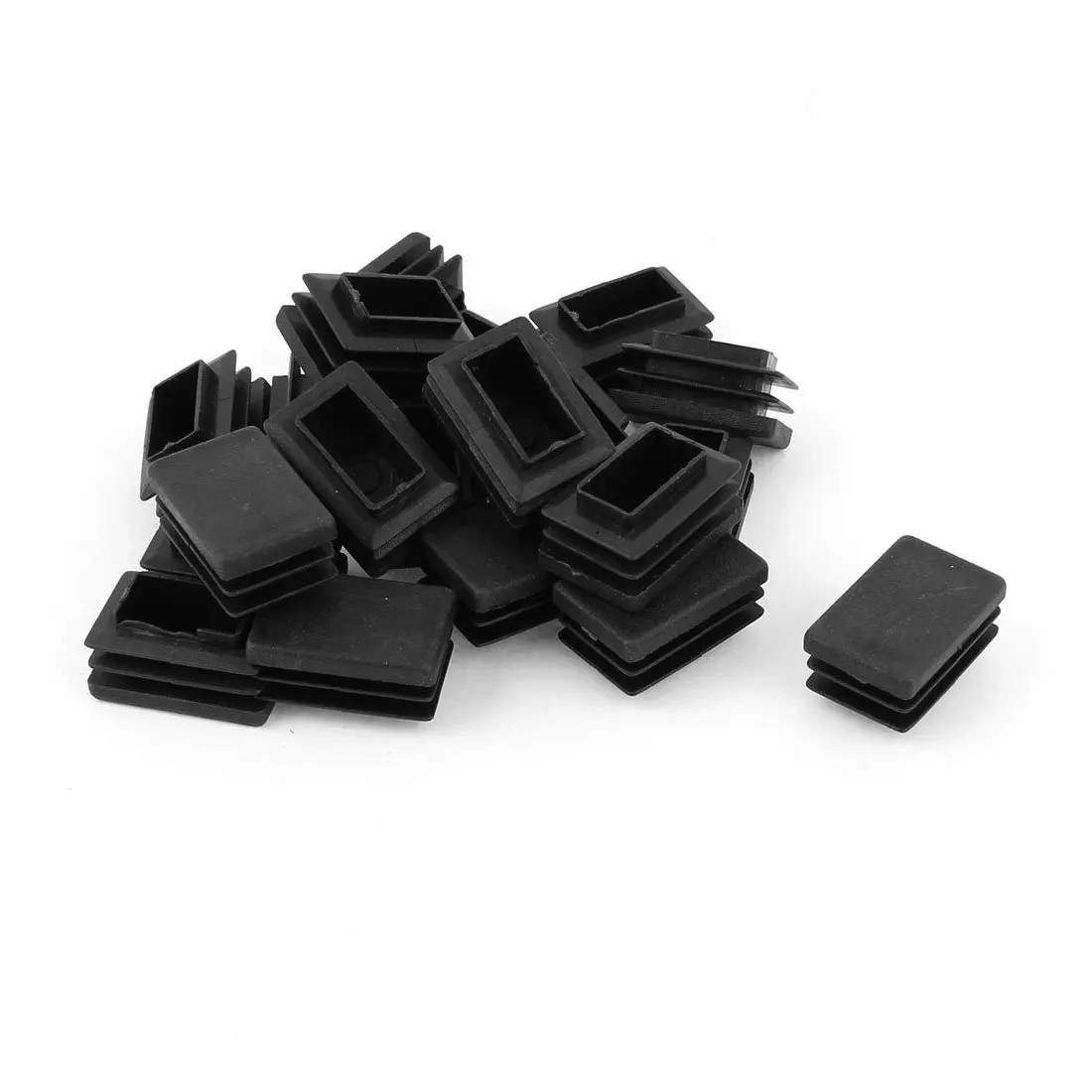 

Promotion! 20 pcs Professional Black Plastic Rectangular End Cap 30mm x 20mm Threaded Pipe Tube Insert Rubber feet