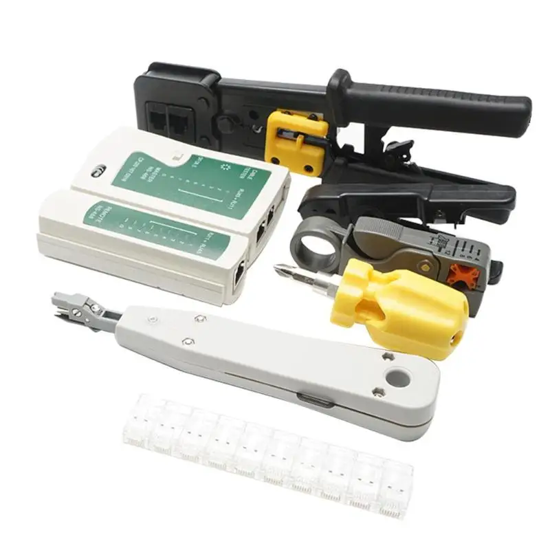 Alloet 18 шт./компл. RJ11 RJ45 портативный набор инструментов для ремонта сети кабель Ethernet