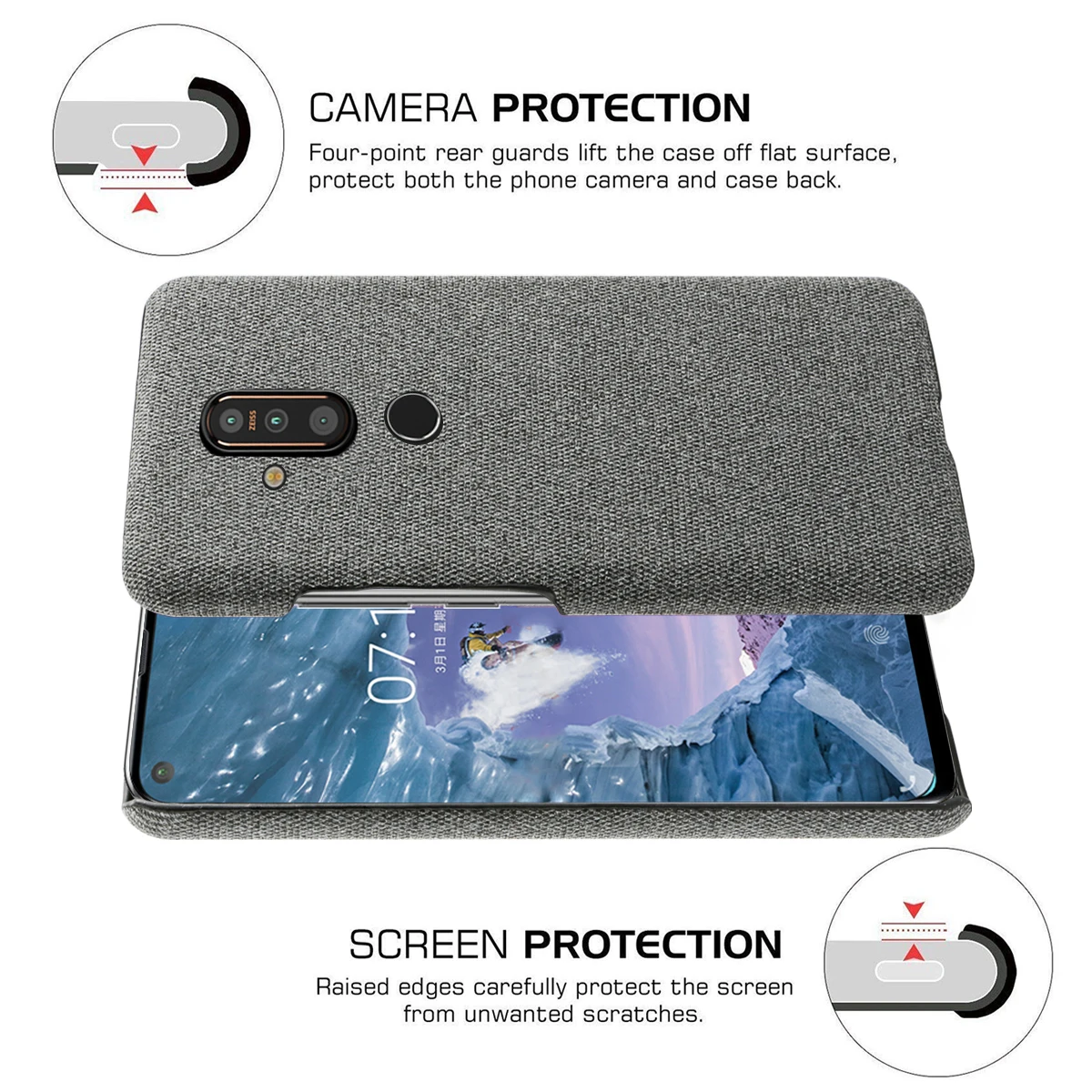For Nokia X71 Case Slim Back Hard PC Felt Woven Fabric Cloth Shockproof Mobile Phone Fundas Full Protection Cover |