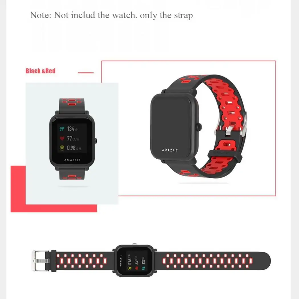 Mijobs 20 мм спортивный силиконовый ремешок для MI Band Amazfit Bip BIT PACE Lite Youth Smartwatch Ремешок