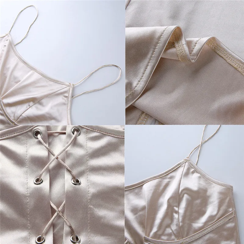 

2019 Hot summer Sexy solid bandage bodycon sundress Fashion sleeveless backless Club Night lingerie Split Mini vestidos female