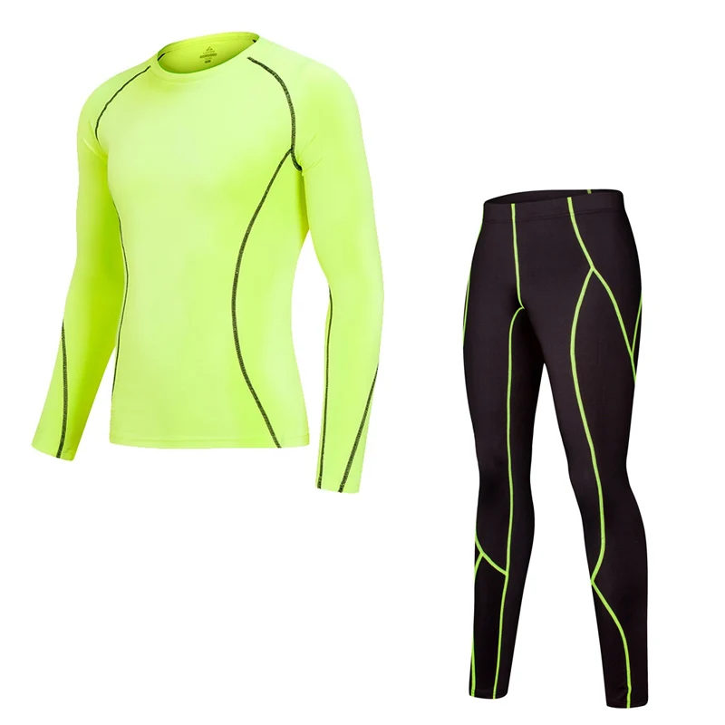 

Спортивный комплект для мужчин и женщин, одежда для пробежек, фирменное базовое термобелье, компрессионная спортивная одежда, футболка для ...